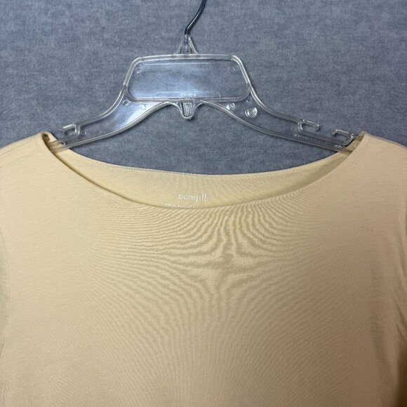 Pure J Jill XL Boat Neck Layered Tunic Butter Yellow 3/4 Sleeve Cotton Modal - Picture 3 of 11